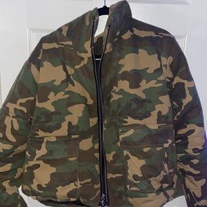 camouflage puffer jacket